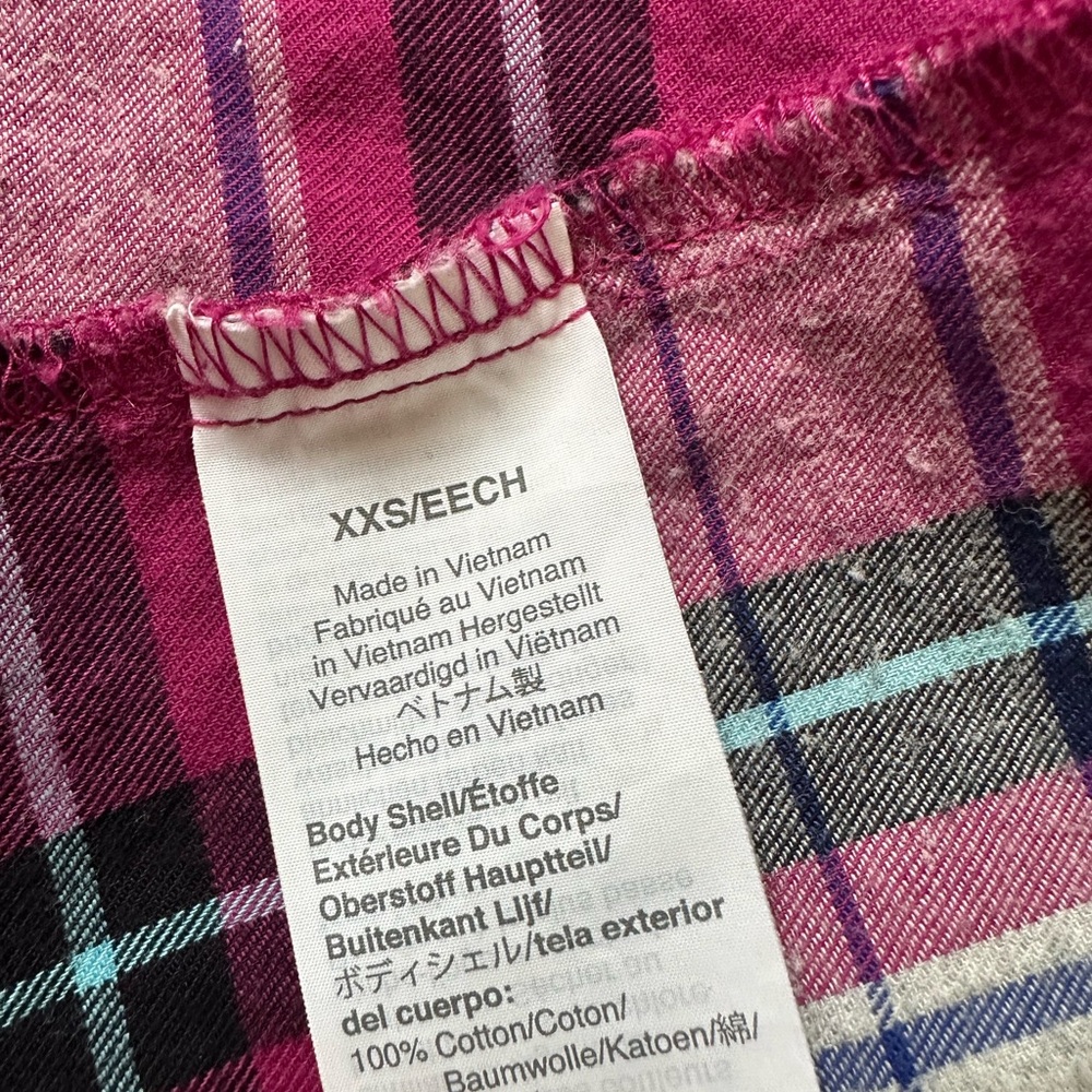 XXS - Plaid Button-Up Shirt in Pink and Black - Picture 7 of 11